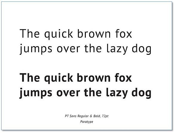 Darstellung der Schriftart PT Sans