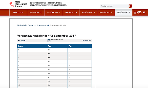 Ein Veranstaltungskalender