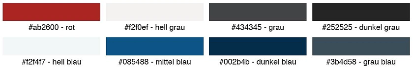 Farbpalette für KOGIS